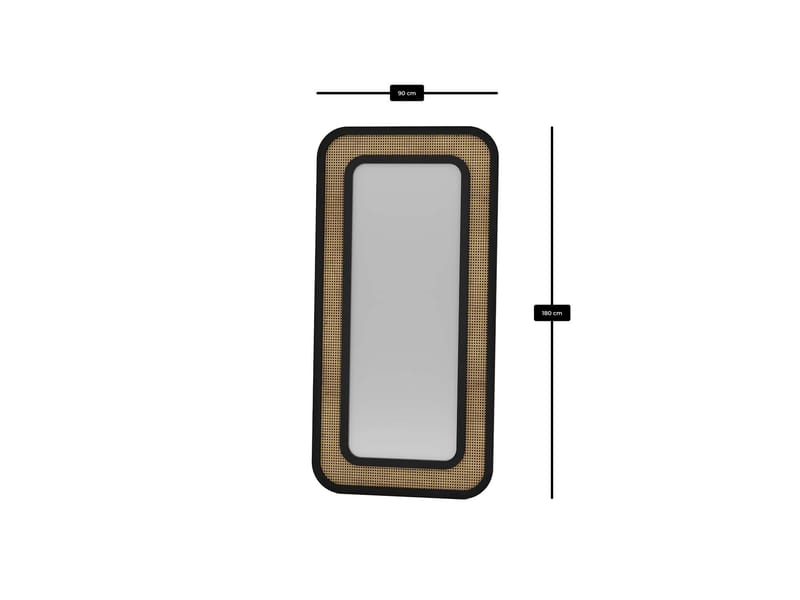 Estevan Gulvspejl 90x180 cm - Sort - Boligtilbehør - Spejle - Helkropsspejl