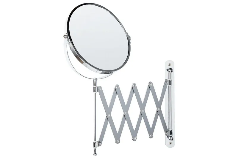 Förlängningsbar väggsminkspegel Beliani Yvelines Silver - Boligtilbehør - Spejle - Makeupspejl