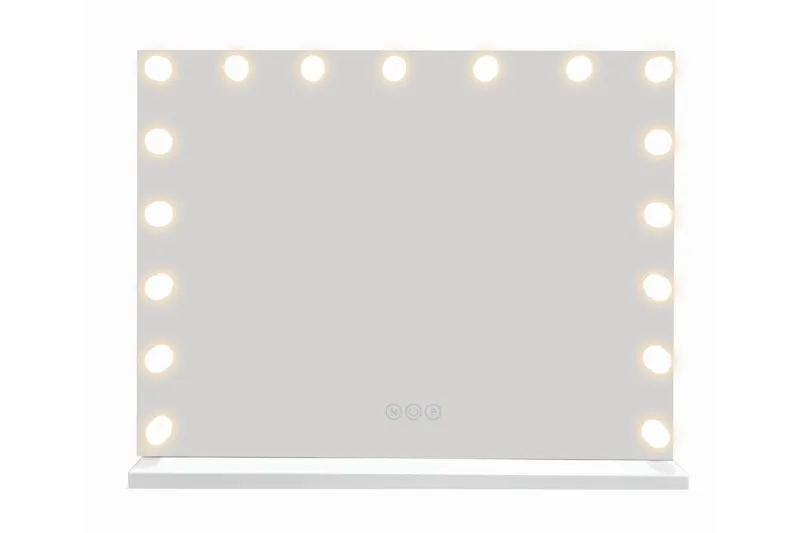 Glow Stor Sminkespejl 70 cm med belysning lamper - Hollywood spejl med USB-opladning - Hvid - Boligtilbehør - Spejle - Makeupspejl