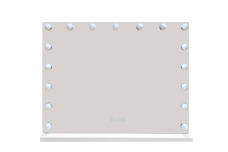 Glow Stor Sminkespejl 70 cm med belysning lamper - Hollywood spejl med USB-opladning - Hvid - Boligtilbehør - Spejle - Makeupspejl