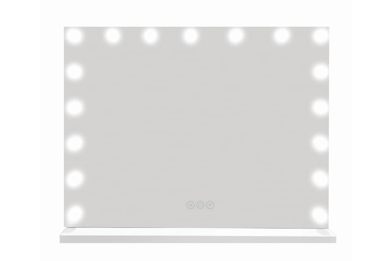 Glow Stor Sminkespejl 70 cm med belysning lamper - Hollywood spejl med USB-opladning - Hvid - Boligtilbehør - Spejle - Makeupspejl