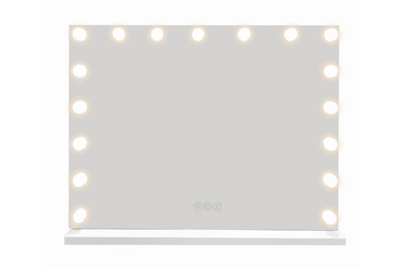 Glow Stor Sminkespejl 70 cm med belysning lamper - Hollywood spejl med USB-opladning - Hvid - Boligtilbehør - Spejle - Makeupspejl