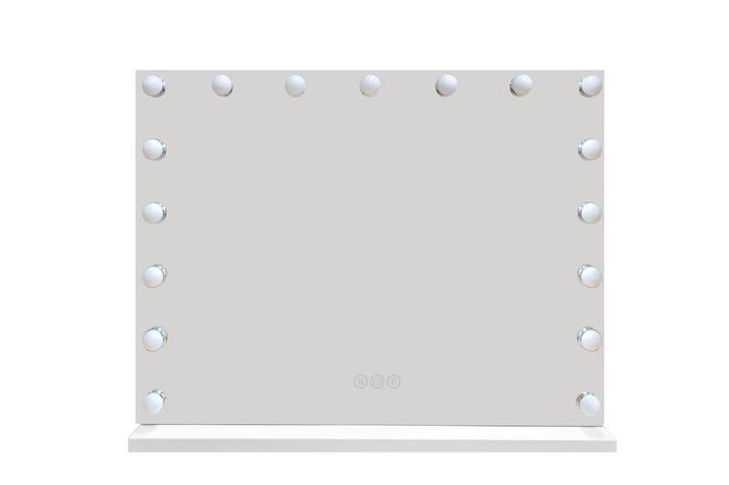 Glow Stor Sminkespejl 70 cm med belysning lamper - Hollywood spejl med USB-opladning - Hvid - Boligtilbehør - Spejle - Makeupspejl