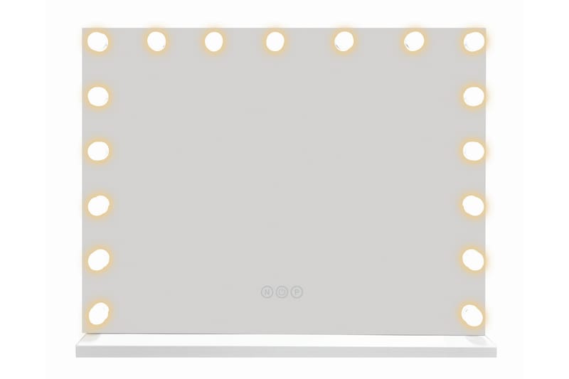 Glow Stor Sminkespejl 70 cm med belysning lamper - Hollywood spejl med USB-opladning - Hvid - Boligtilbehør - Spejle - Makeupspejl