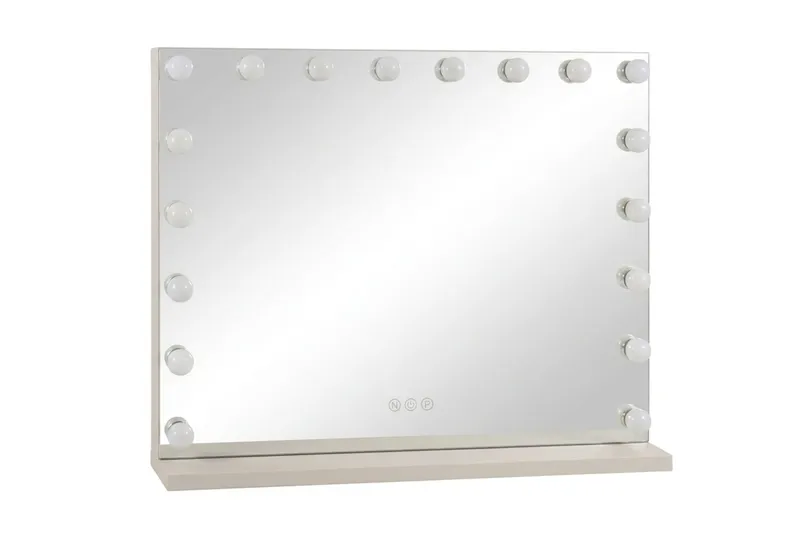 Glow Stort sminkspejl 80 cm med belysning - Beige - Boligtilbehør - Spejle - Spejl med belysning