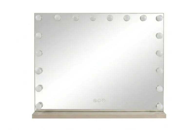 Glow Stort sminkspejl 80 cm med belysning, Beige