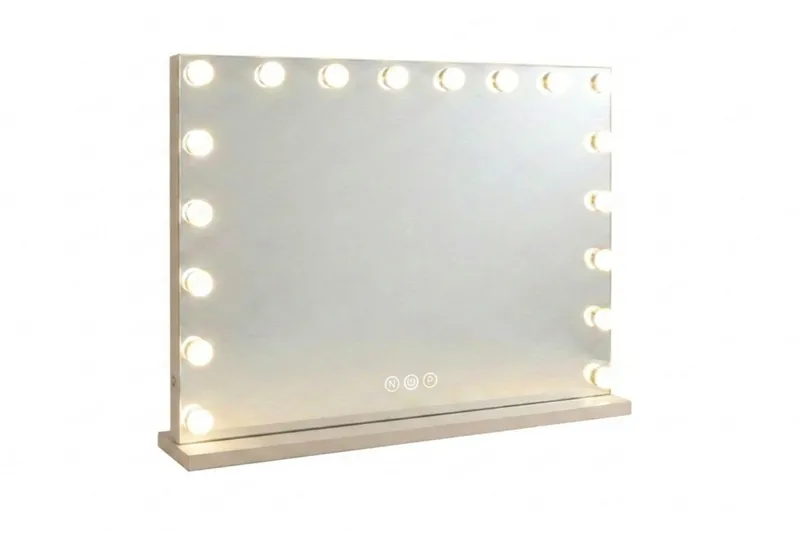 Glow Stort sminkspejl 80 cm med belysning - Beige - Boligtilbehør - Spejle - Spejl med belysning