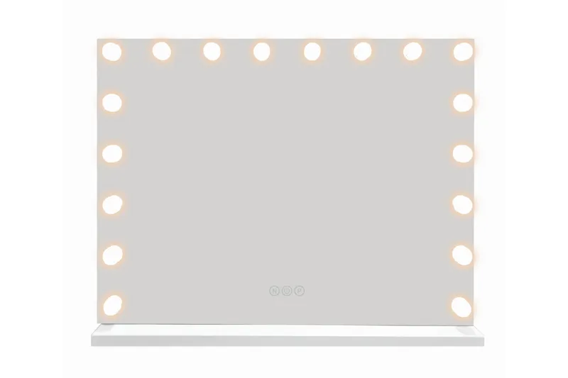 Glow Stort sminkspejl 80 cm med belysningslamper – Hollywood-spejl med USB-opladning - Hvid - Boligtilbehør - Spejle - Spejl med belysning