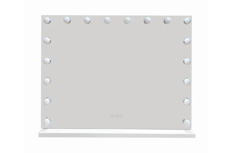 Glow Stort sminkspejl 80 cm med belysningslamper – Hollywood-spejl med USB-opladning - Hvid - Boligtilbehør - Spejle - Spejl med belysning