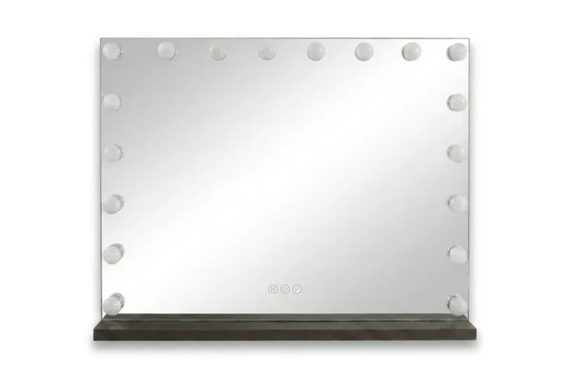 Glow Stort sminkspejl 80 cm med belysningslamper – Hollywood-spejl med USB-opladning, undefined