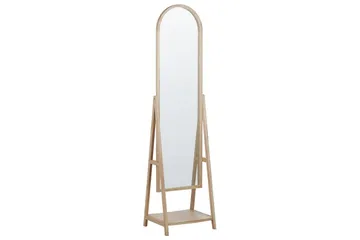 Golvspegel med hylla Beliani Chambery Light colored wood - Boligtilbeh ør - Spejle - Helkropsspejl