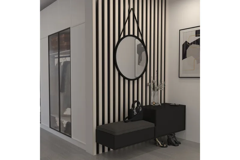 Grace Væghængt Spejl 60 cm, Sort