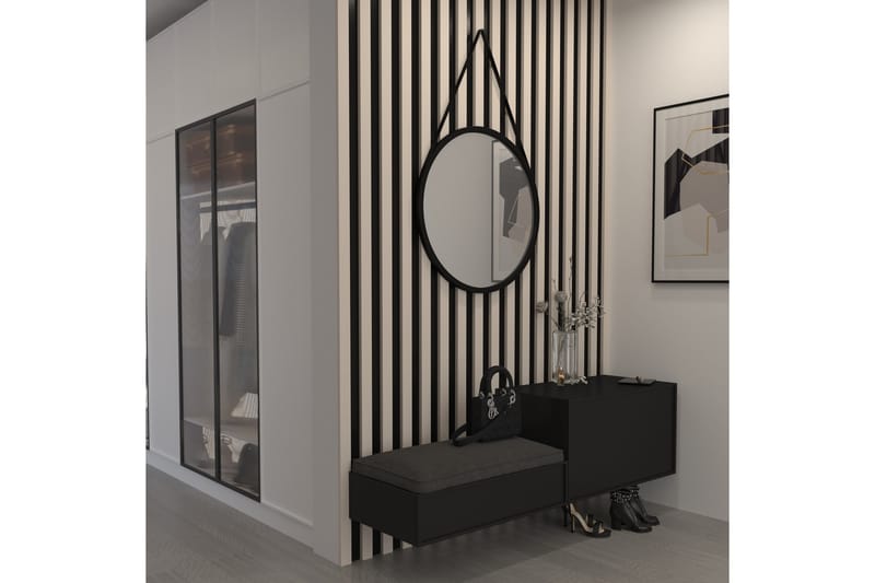 Grace Væghængt Spejl 60 cm, Sort