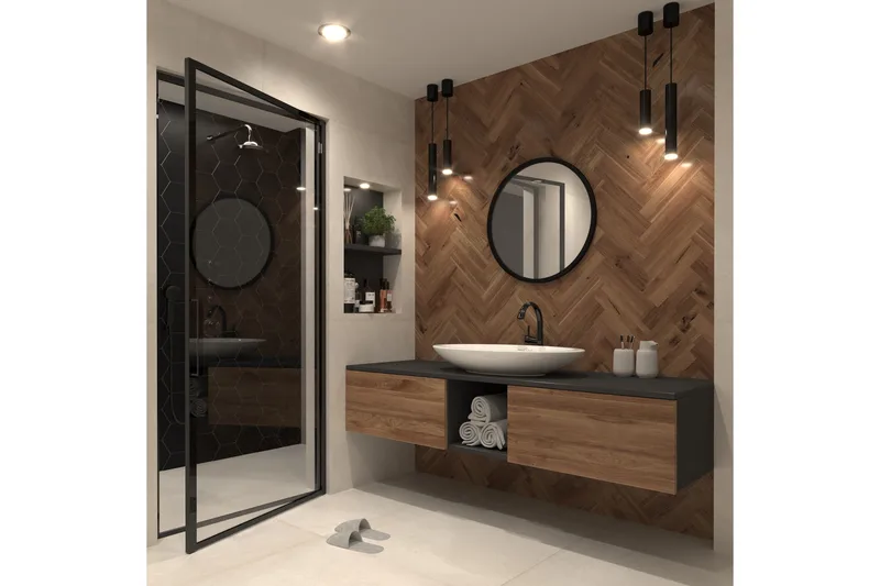 Grace Væghængt Spejl 60 cm, Sort