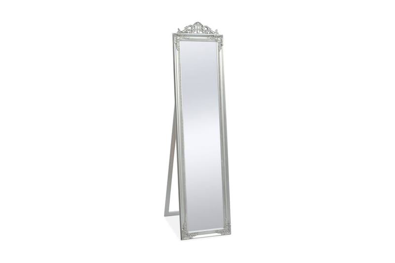 Fristående Spejl Barok-Stil 160 X 40 Cm Sølvfarvet - Sølv - Gulvspejl - Helkropsspejl