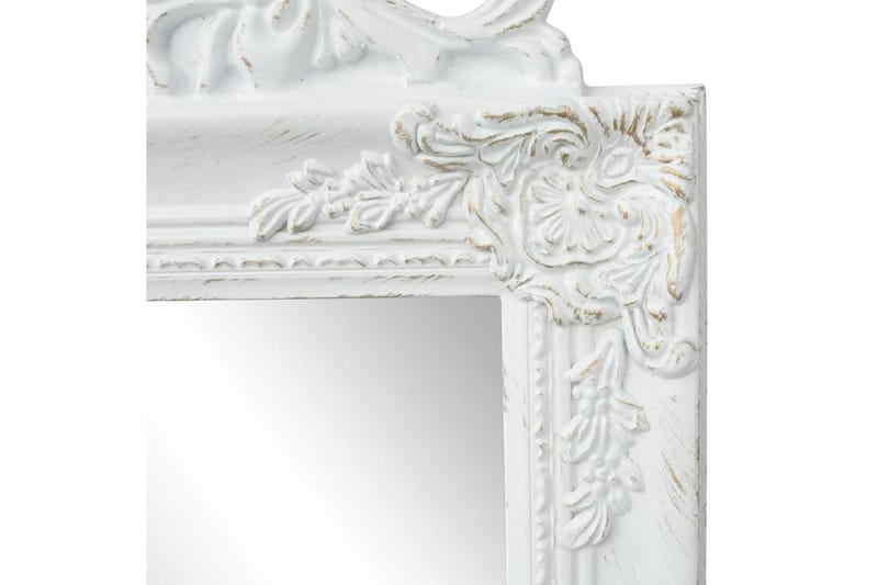 Fritstående Vægspejl Barok-Stil 160 X 40 Cm Hvid - Hvid - Gulvspejl - Helkropsspejl
