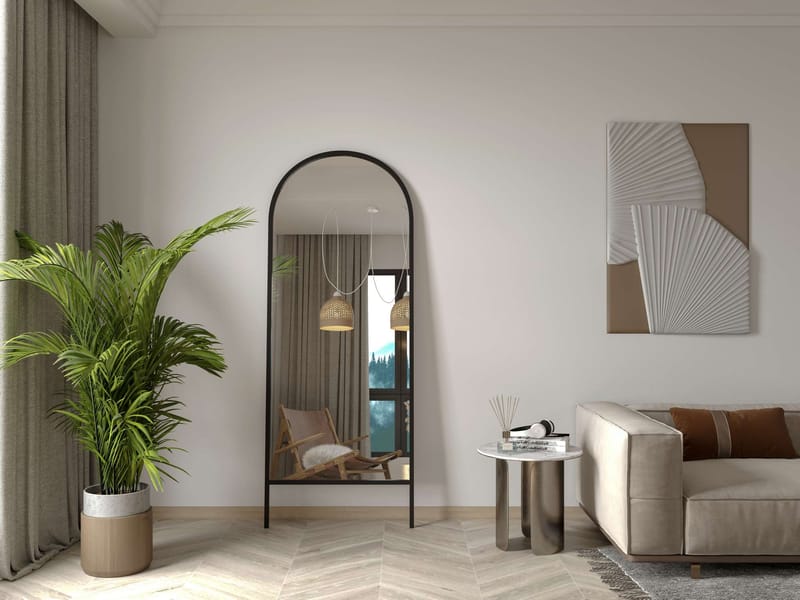 Halor Gulvspejl 70x180 cm - Sort - Boligtilbehør - Spejle - Helkropsspejl