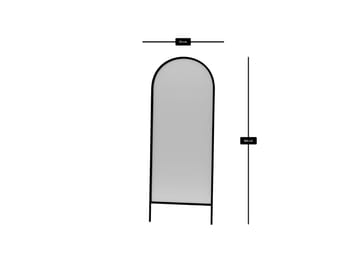 Halor Gulvspejl 70x180 cm - Sort - Boligtilbehør - Spejle - Helkropsspejl