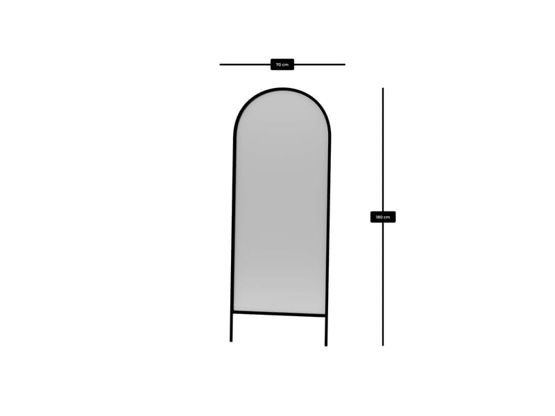 Halor Gulvspejl 70x180 cm - Sort - Boligtilbehør - Spejle - Helkropsspejl