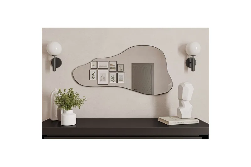 Kelon Væghængt Spejl 60 cm - Sort - Boligtilbehør - Spejle - Vægspejl