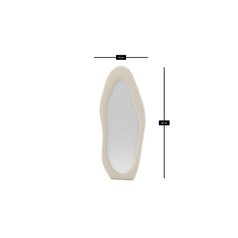 Kuro Gulvspejl 70 x 165 cm - Cremehvid - Boligtilbehør - Spejle - Helkropsspejl