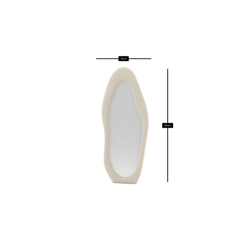 Kuro Gulvspejl 70 x 165 cm - Cremehvid - Boligtilbehør - Spejle - Helkropsspejl