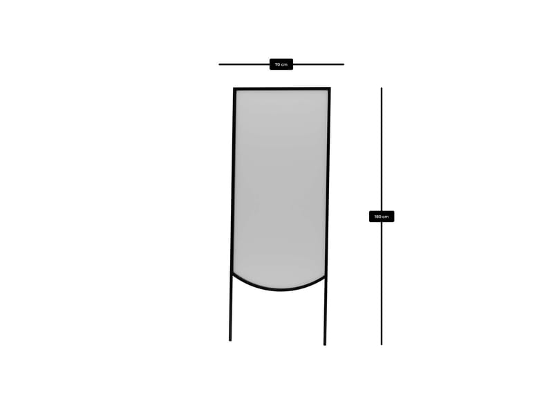 Linor Gulvspejl 70x180 cm - Sort - Boligtilbehør - Spejle - Helkropsspejl