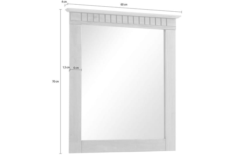 Lisa Væghængt Spejl Rektangulær 60x70 cm - Hvid - Boligtilbehør - Spejle - Vægspejl