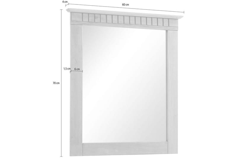 Lisa Væghængt Spejl Rektangulær 60x70 cm - Hvid - Boligtilbehør - Spejle - Vægspejl