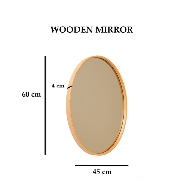Lorys væghængt spejl Oval 45 cm - Brun - Boligtilbehør - Spejle - Vægspejl