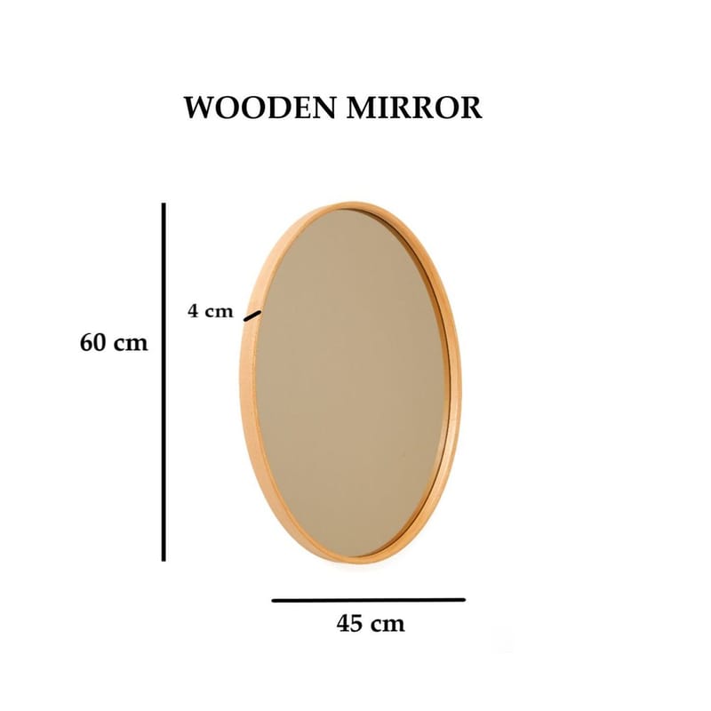 Lorys væghængt spejl Oval 45 cm - Brun - Boligtilbehør - Spejle - Vægspejl