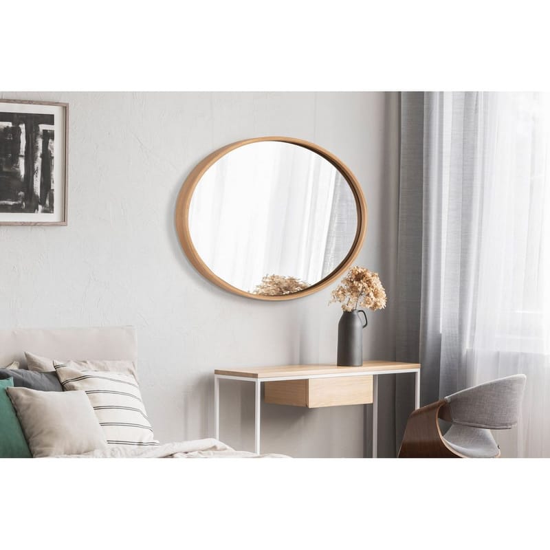 Lorys væghængt spejl Oval 45 cm - Brun - Boligtilbehør - Spejle - Vægspejl