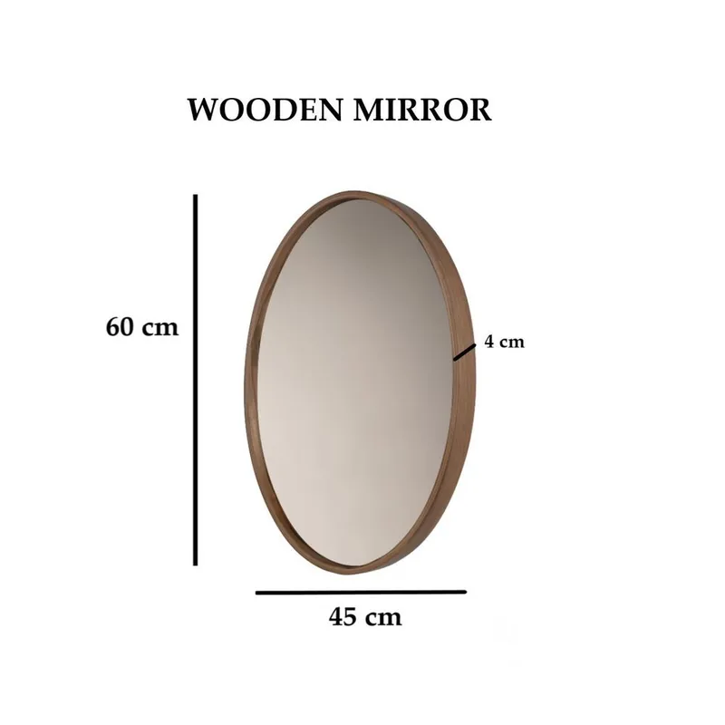 Lorys væghængt spejl Oval 45 cm - Brun/Hvid - Boligtilbehør - Spejle - Vægspejl