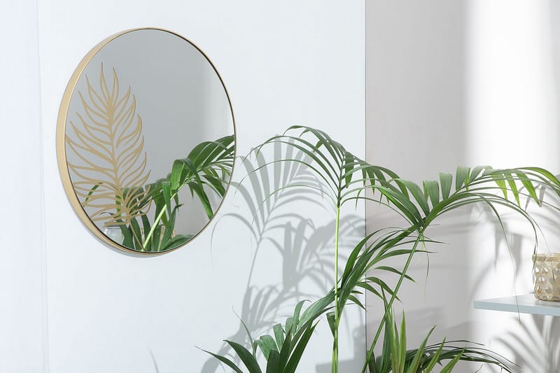 Cherilus spejl rund 57 cm, Guld