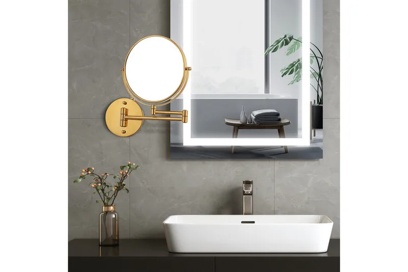 Jessie Makeup-spejl på Arm med Forstørrelse x cm Guld, Lyfco