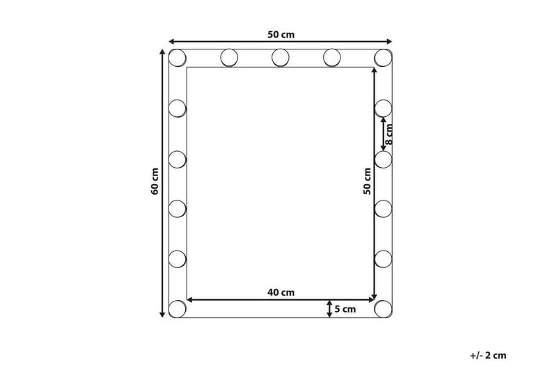 Sagspejl LED 50x60 cm - Gennemsigtig - Boligtilbehør - Spejle - Makeupspejl
