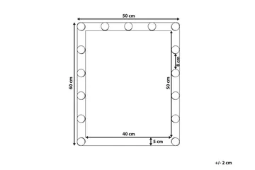 Sagspejl LED 50x60 cm - Gennemsigtig - Boligtilbehør - Spejle - Makeupspejl