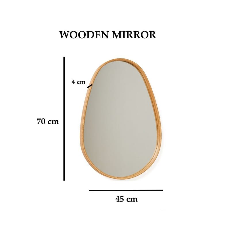 Mirrel væghængt spejl 45 cm - Brun - Boligtilbehør - Spejle - Vægspejl