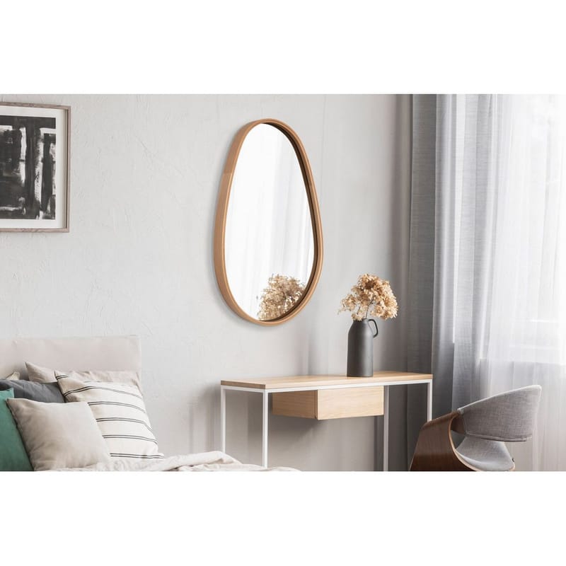 Mirrel væghængt spejl 45 cm - Brun - Boligtilbehør - Spejle - Vægspejl