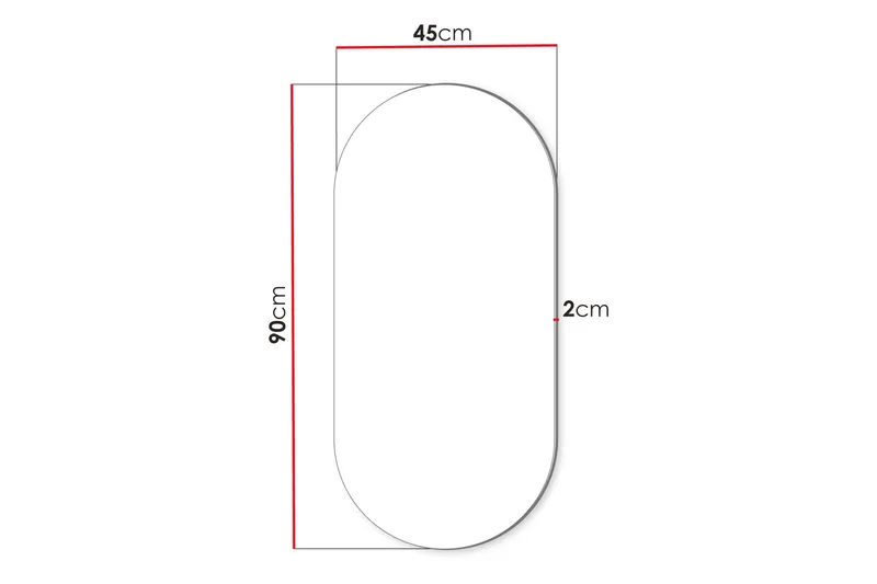 Monfort Væghængt Spejl Oval 45x90 cm - Brun - Boligtilbehør - Spejle - Vægspejl