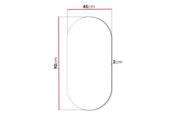 Monfort Væghængt Spejl Oval 45x90 cm - Brun - Boligtilbehør - Spejle - Vægspejl