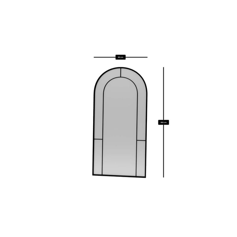 Navricon Gulvspejl 90 x 180 cm - Sort - Boligtilbehør - Spejle - Helkropsspejl