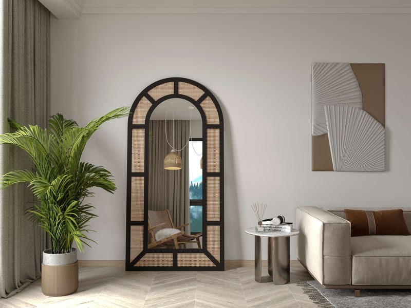 Norvi Gulvspejl 90x180 cm - Sort - Boligtilbehør - Spejle - Helkropsspejl