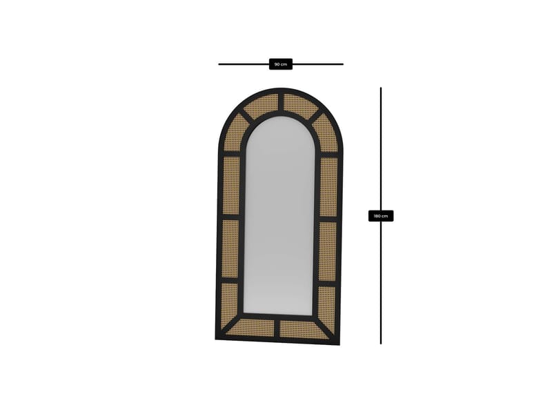 Norvi Gulvspejl 90x180 cm - Sort - Boligtilbehør - Spejle - Helkropsspejl