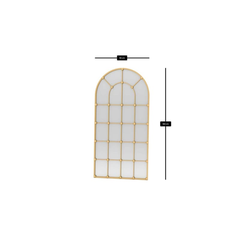 Omari Gulvspejl 90 x 180 cm - Guld - Boligtilbehør - Spejle - Helkropsspejl