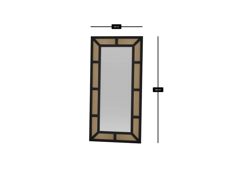 Omber Gulvspejl 90x180 cm - Sort - Boligtilbehør - Spejle - Helkropsspejl