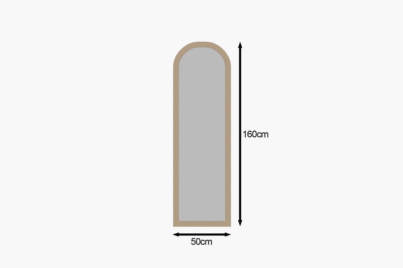 Rusele Væghængt Spejl Buet 50 cm - Beige - Boligtilbehør - Spejle - Vægspejl