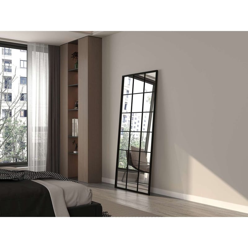 Salvin Gulvspejl 80 x 180 cm - Sort - Boligtilbehør - Spejle - Helkropsspejl