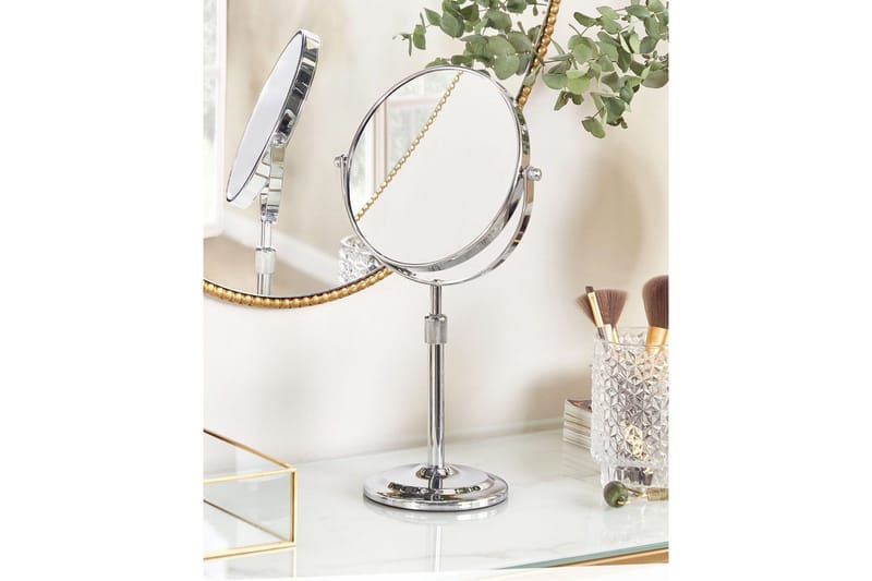 Sminkspegel Beliani Aveyron Guld Silver - Boligtilbehør - Spejle - Makeupspejl