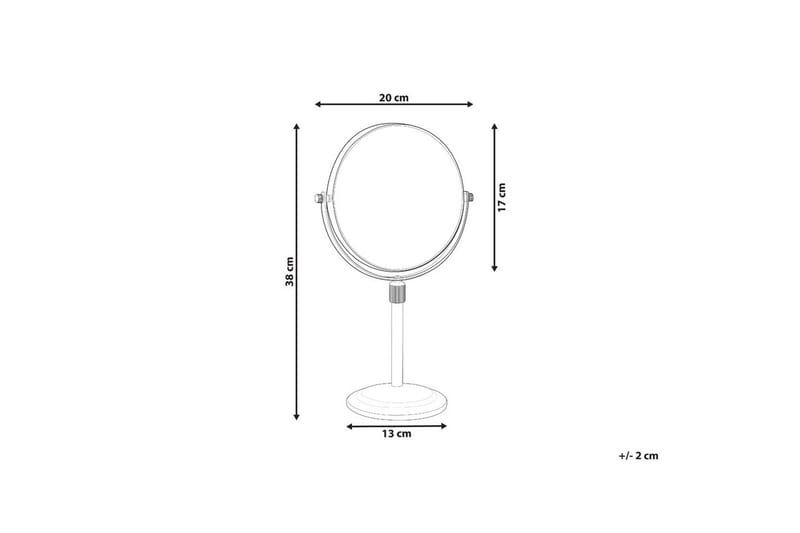 Sminkspegel Beliani Aveyron Guld Silver - Boligtilbehør - Spejle - Makeupspejl
